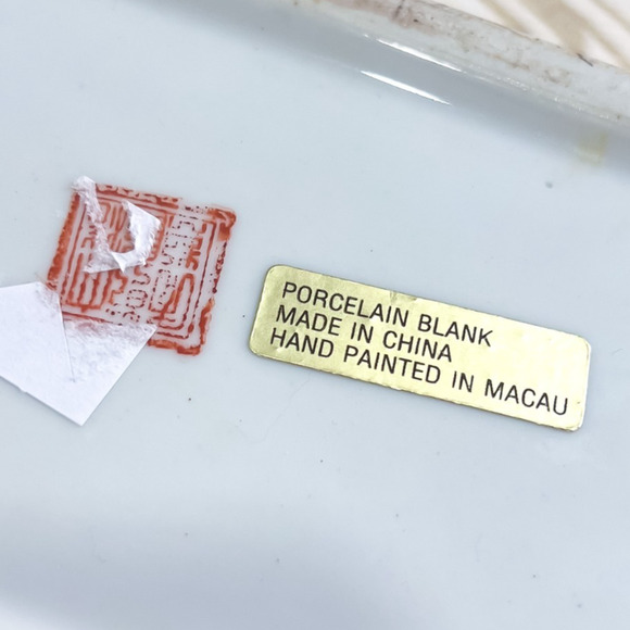 Vintage Large Rectangle Chinioserie Trinket Jewelry Box Hand Painted Pink Green - Picture 9 of 9